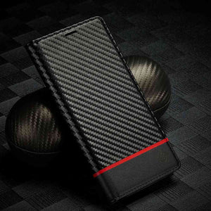 Samsung A Series Carbon Fiber Flip Window Case Cover