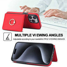 Load image into Gallery viewer, Finger Ring Holder Wallet iPhone Case