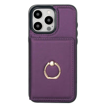 Load image into Gallery viewer, Finger Ring Holder Wallet iPhone Case