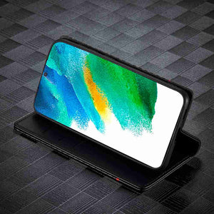 Samsung A Series Carbon Fiber Flip Window Case Cover