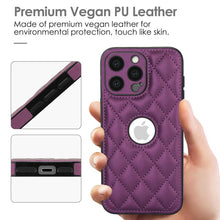 Load image into Gallery viewer, Quilted iPhone PU Leather Case Cover