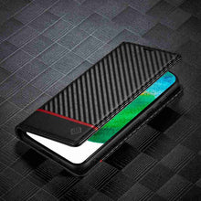 Load image into Gallery viewer, Samsung A Series Carbon Fiber Flip Window Case Cover