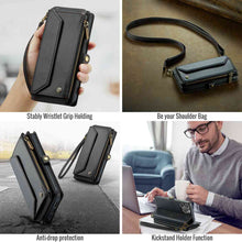 Load image into Gallery viewer, Multi-function Wallet Leather iPhone Case