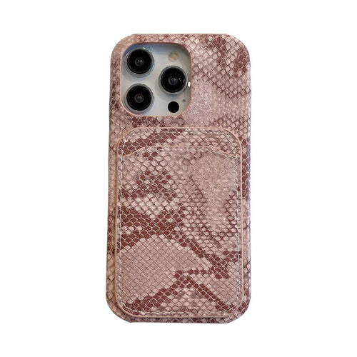 PU Leather Snake Pattern Card Slot Apple iPhone Case