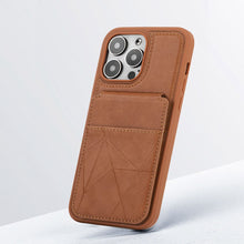 Load image into Gallery viewer, PU Leather Magnetic Card Holder iPhone Case