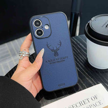 Load image into Gallery viewer, Apple iPhone Cases Fine Hole Camera Deer Pattern Leather Protective Cover