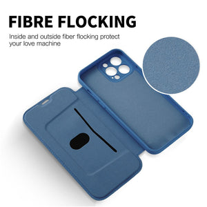 iPhone Case Flip Liquid Skin Feel Cover