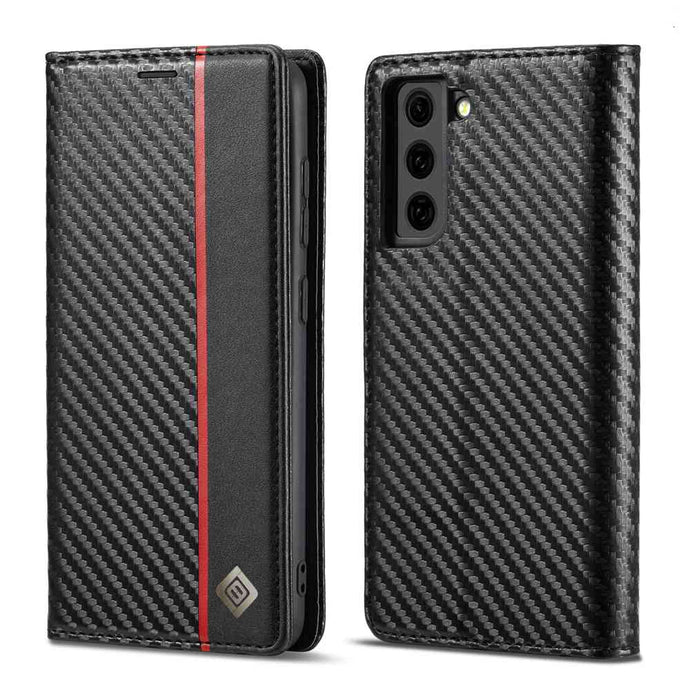 Samsung A Series Carbon Fiber Flip Window Case Cover