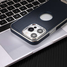 Load image into Gallery viewer, Soft Leather Magnetic Carbon Fiber Pattern iPhone Case