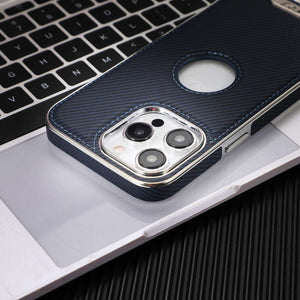 Soft Leather Magnetic Carbon Fiber Pattern iPhone Case