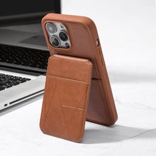 Load image into Gallery viewer, PU Leather Magnetic Card Holder iPhone Case