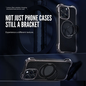 Carbon Fiber iPhone 15 Pro Max Finger Holder Case