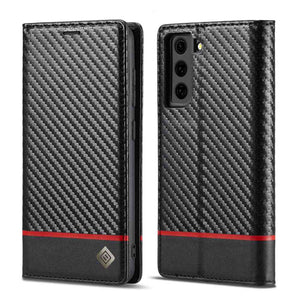 Samsung A Series Carbon Fiber Flip Window Case Cover