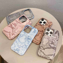 Load image into Gallery viewer, PU Leather Snake Pattern Card Slot Apple iPhone Case