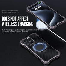 Load image into Gallery viewer, Carbon Fiber iPhone 15 Pro Max Finger Holder Case