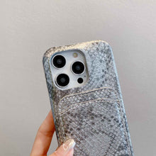 Load image into Gallery viewer, PU Leather Snake Pattern Card Slot Apple iPhone Case