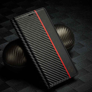 Samsung A Series Carbon Fiber Flip Window Case Cover