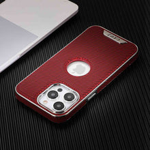 Load image into Gallery viewer, Soft Leather Magnetic Carbon Fiber Pattern iPhone Case