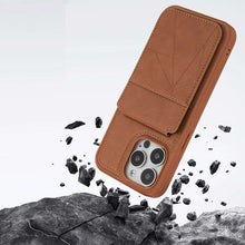 Load image into Gallery viewer, PU Leather Magnetic Card Holder iPhone Case