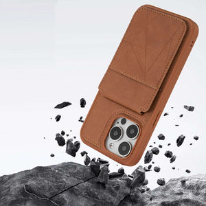 PU Leather Magnetic Card Holder iPhone Case