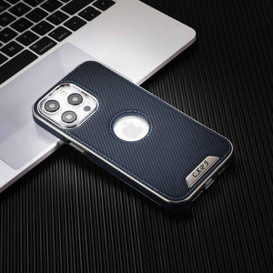 Soft Leather Magnetic Carbon Fiber Pattern iPhone Case