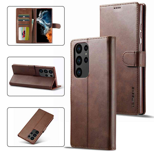 Samsung Case Magnetic Snap Buckle Card Slot Leather Cover