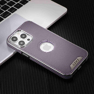 Soft Leather Magnetic Carbon Fiber Pattern iPhone Case