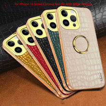 Load image into Gallery viewer, Crocodile PU Leather Finger Holder iPhone Case, iPhone 16 Series