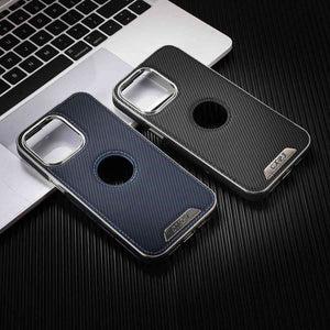 Soft Leather Magnetic Carbon Fiber Pattern iPhone Case