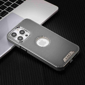 Soft Leather Magnetic Carbon Fiber Pattern iPhone Case