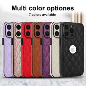 Quilted iPhone PU Leather Case Cover