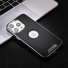 Load image into Gallery viewer, Soft Leather Magnetic Carbon Fiber Pattern iPhone Case