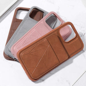 PU Leather Magnetic Card Holder iPhone Case