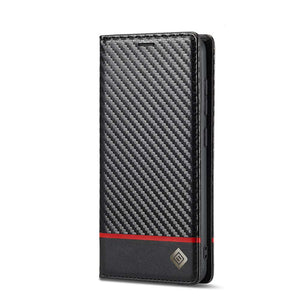 Samsung A Series Carbon Fiber Flip Window Case Cover