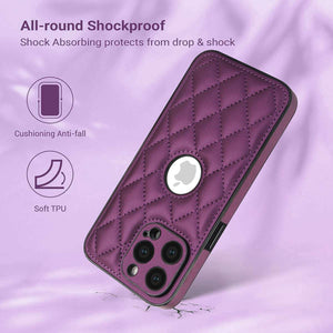 Quilted iPhone PU Leather Case Cover