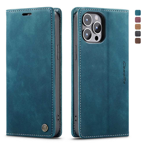 013 Caseme iPhone Leather Case, Blue Overall View