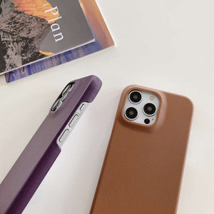 Apple iPhone Case Plain Leather Protective Cover