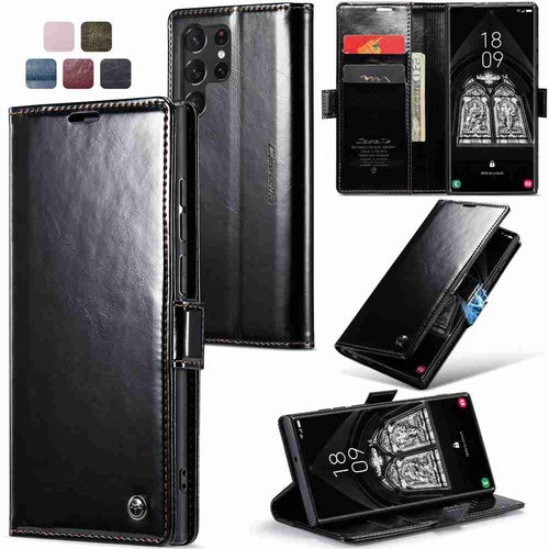 Samsung Case Flip Fold Card Slot Leather Protective Cover