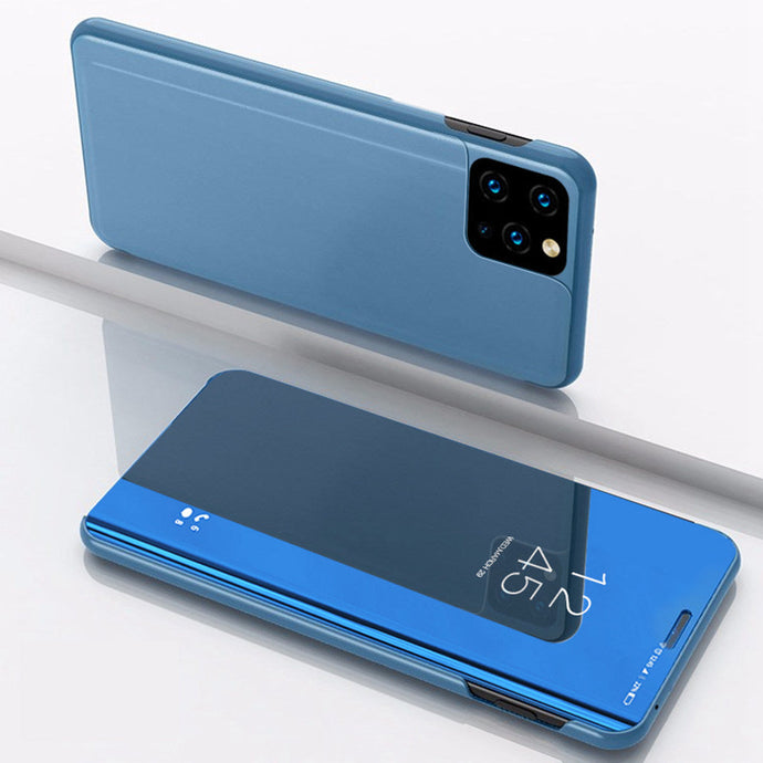 Flip Window Case Mirror iPhone Case, Blue Overall View