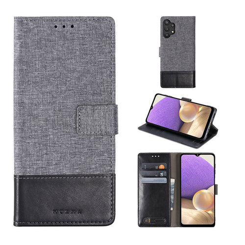 Canvas Samsung Cases Flip Window Fold Cover