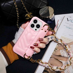 Silk Scarves Strap Leather iPhone Case